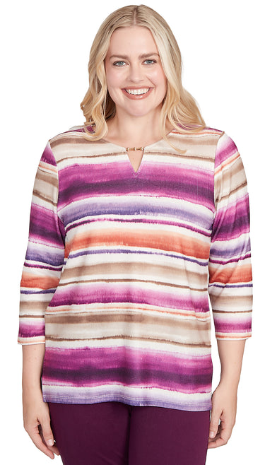 TOP *PLUS* PLUM MULTI WATERCOLOR BIADERE
