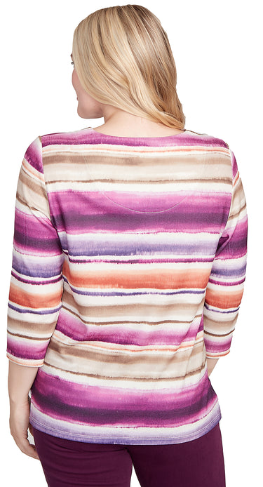 TOP *PLUS* PLUM MULTI WATERCOLOR BIADERE