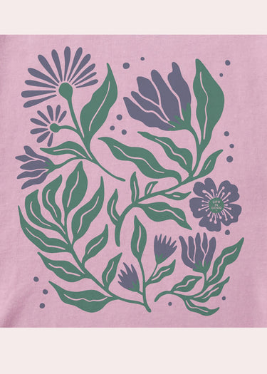CRUSH *MISSY* VIOLET PURPLE SHORT SLEEVE ARRAY OF FLOWERS