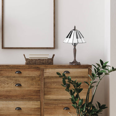 BLK WHT PIANO LAMP