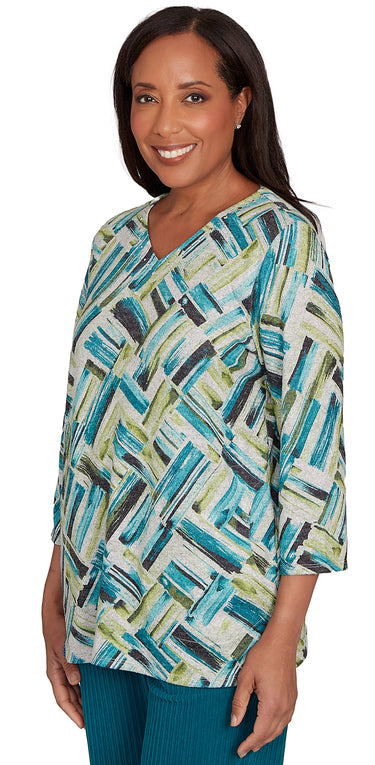 TOP *MISSY* SPRUCE BRUSHSTROKES MELANGE