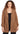 JACKET *MISSY* CHESTNUT OPEN FRONT PLAID 3/4 SLV