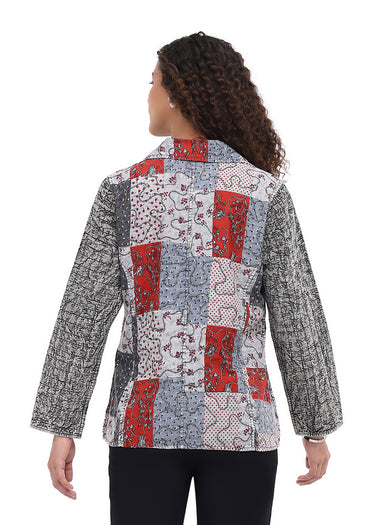JACKET *MISSY* GRAY MULTI FAITH REVERSIBLE LONG SLEEVE