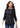 TOP *PLUS* BLACK MULTI CARRI TEXTURED 3/4 SLEEVE
