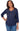 TOP *PETITE* NAVY DIAMOND GEOMETRIC
