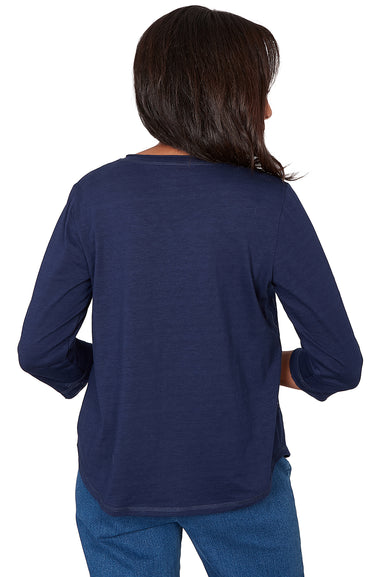 TOP *PETITE* NAVY DIAMOND GEOMETRIC