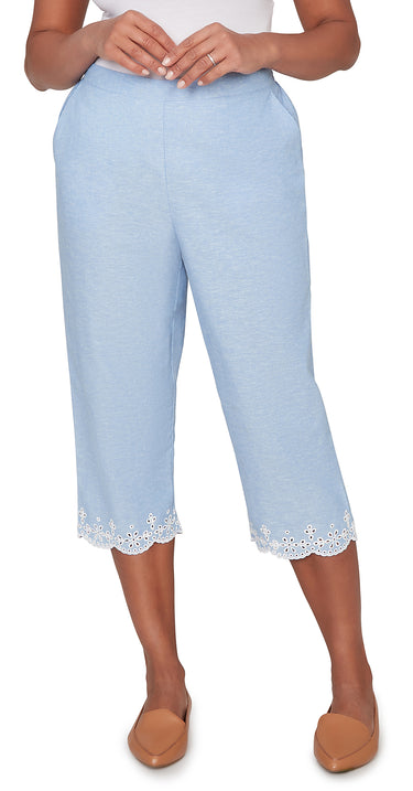 CAPRI *MISSY* OCEAN BLUE EYELET EMBROIDERED CUFF