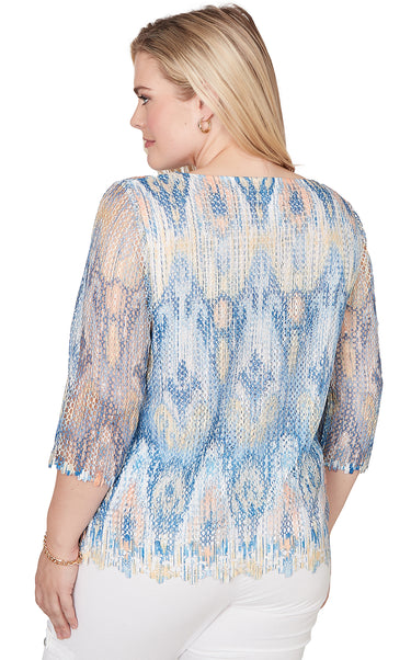 TOP *MISSY* BLUE MULTI IKAT