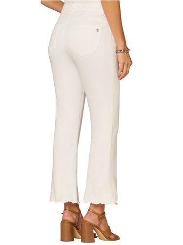 “Ab”solution® High Rise Cropped Die Cut Hem Itty Bitty Flare Pants