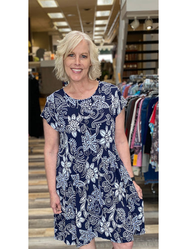 DRESS *PETITE* PHANTOM INK HYDE PARK CHARLEE