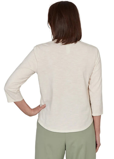 TOP *MISSY* IVORY SEQUIN FLORAL OVERLAY