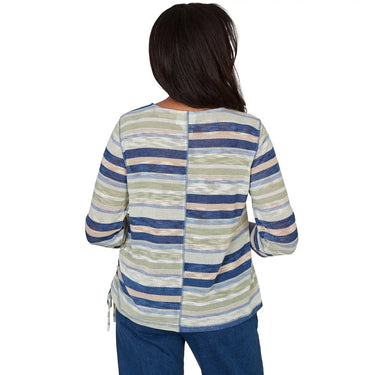 TOP *PLUS* GREEN MULTI SPLICED MULTI STRIPE