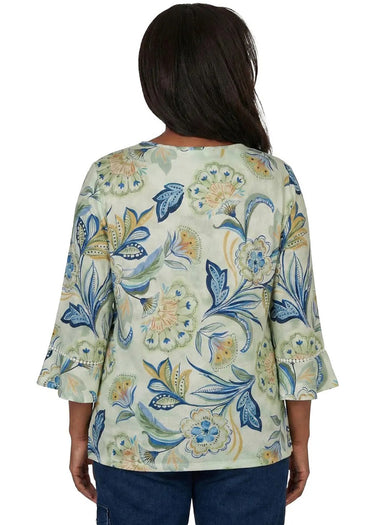 TOP *PETITE* SAGE FLORAL