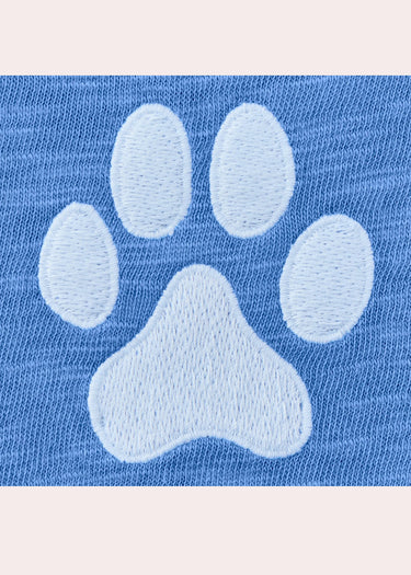 TANK *MISSY* ATHLETIC BLUE TEXT SLUB PAW
