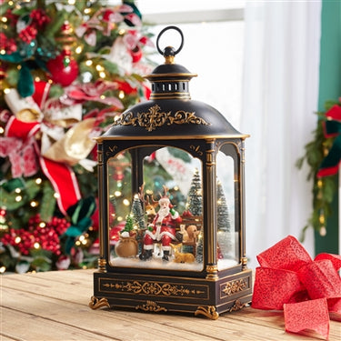 LED LANTERN SANTA SNOWGLOBE