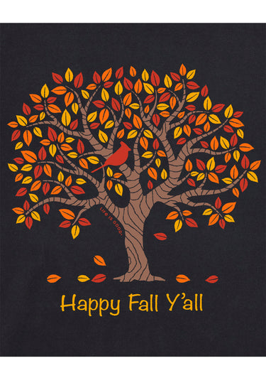 TEE *MISSY* BLACK CRUSH LONG SLEEVE HAPPY FALL Y'ALL