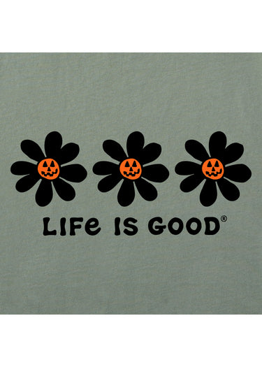 TEE *MISSY* GREEN CRUSHER LONG SLEEVE V NECK JACK O LANTERN