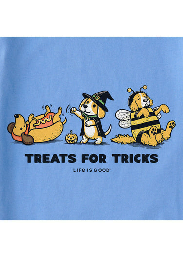 TEE *MISSY* BLUE CRUSHER V NECK SHORT SLEEVE TREATS FOR TRICKS