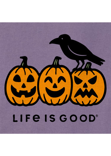 TEE *MISSY* PURPLE CRUSHER SHORT SLEEVE CROW ON PUMPKIN