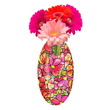 PINK PEONY OVAL SUCTION VASE