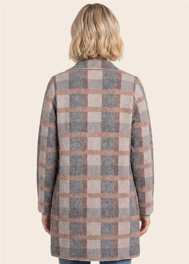 CARD *MISSY* TAUPE MULTII CHECKER JACQUARDED