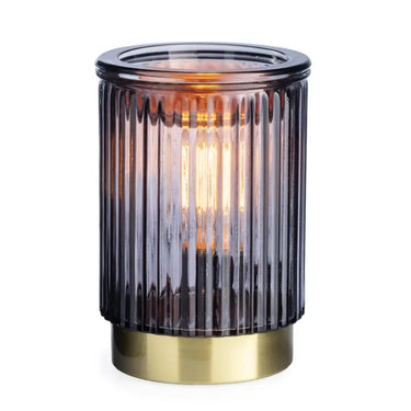 BLACK FLUTED GLASS WARMER