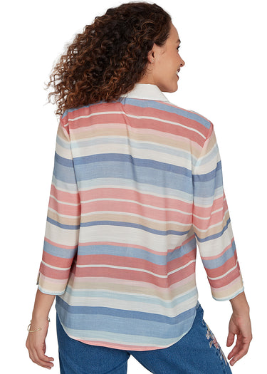 TOP *PLUS* ROSEWOOD MULTI STRIPE