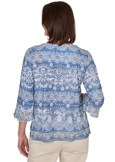 TOP *PLUS* DENIM LACE BIADERE