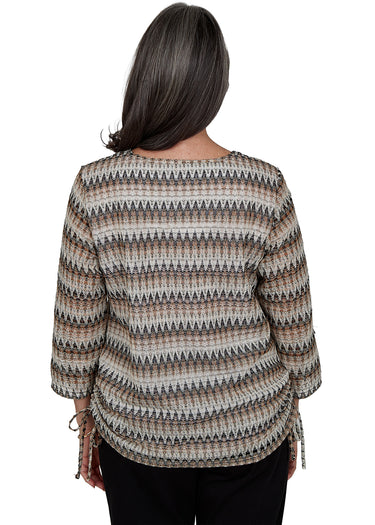 TOP *MISSY* NEUTRAL MULTI TEXTURE BIADERE