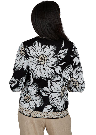 SWEATER *MISSY* NEUTRAL MULTI DRAMA FLORAL