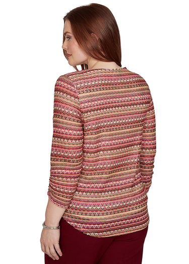 TOP *MISSY* BROWN MULTI SPACE DYE BIADERE