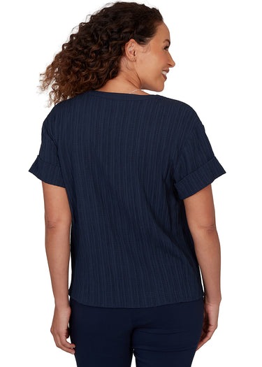 TOP *MISSY* SOLID TEXTURED CRINKLE