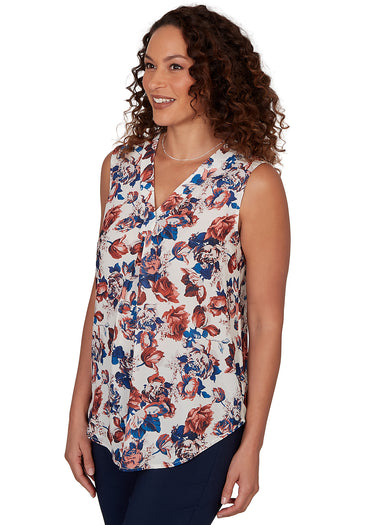TOP *MISSY* V-NECK SUMMER ROSE