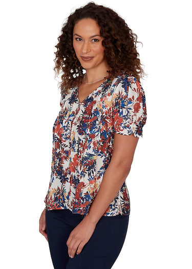 TOP PETITE COLORFUL BOTANICAL