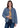 JACKET *MISSY* LIGHT INDIGO QUILTED FLORAL DENIM LONG SLEEVE