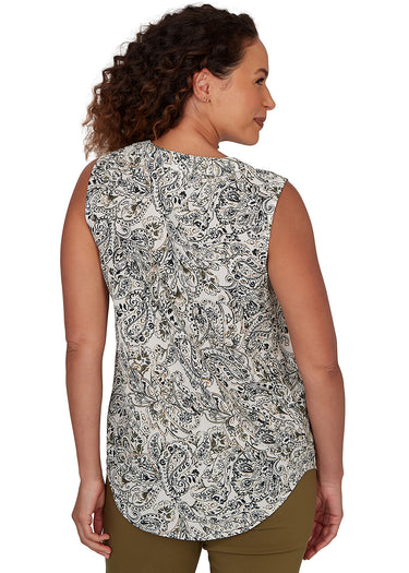 TOP *MISSY* VANILLA MULTI VNECK PAISLEY GGT