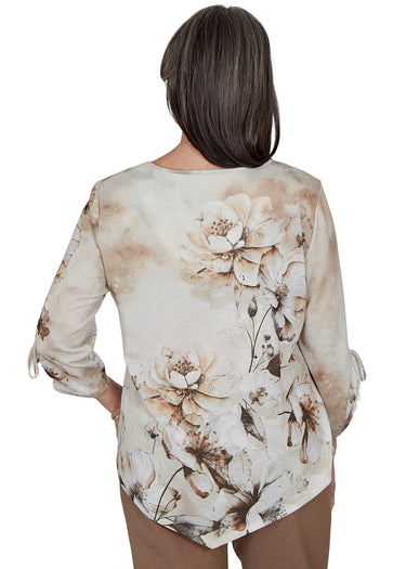 TOP *MISSY* MULTI ETCHED FLOWERS