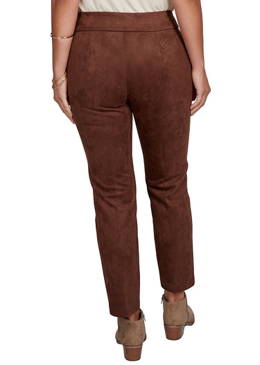 PANT *MISSY* WALNUT P/O SCUBA BACK SUEDE