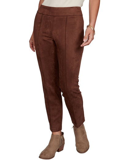PANT *MISSY* WALNUT P/O SCUBA BACK SUEDE