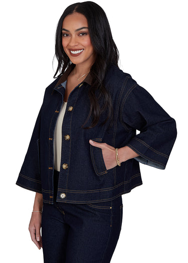 JACKET *PLUS* SUPER DARK INDIGO LIGHTWEIGHT STRETCH DENIM