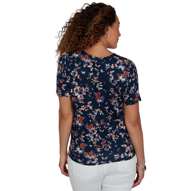 TOP *PLUS* VANILLA T BLUE BUTTERFLY TIE FRONT