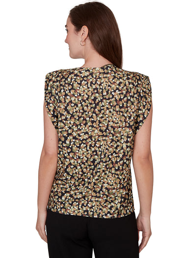 TOP *MISSY* BLACK MULTI CAP SLEEVE VNECK ONION SKIN