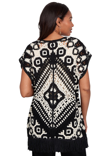 CARDI *MISSY* BLACK STONE LIGHT WEIGHT CROCHET