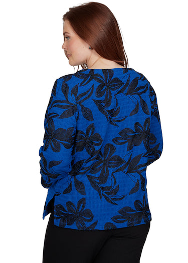 TOP *PETITE* SAPPHIRE ALLOVER FLORAL