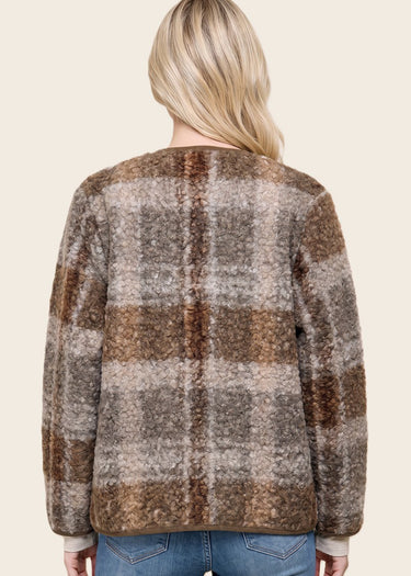 JACKET *MISSY* BROWN CORDUROY CONTRASTED