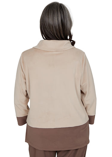 TOP *PLUS* MOCHA LUXE COLORBLOCK
