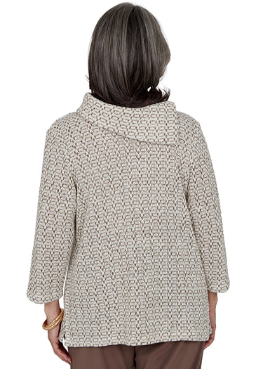 TOP *PLUS* BROWN MULTI JACQUARD TEXTURE