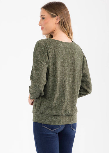 TOP *MISSY* OLIVE DROP SHOULDER DOLMAN