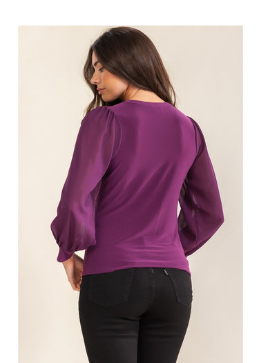 TOP *MISSY* PURPLE CORSET PIN TUCK