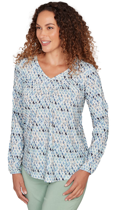 TOP *MISSY* THISTLE BLUE L/S VNK ONION SKIN